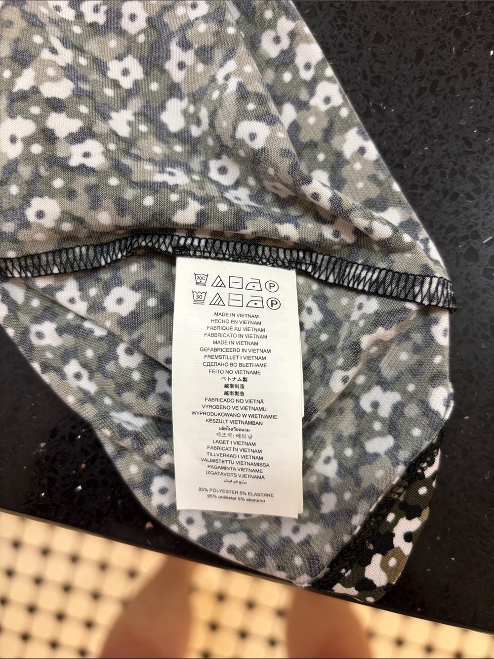 NWT MICHAEL Michael Kors Black Dress with White Floral Print - Picture 6 of 6